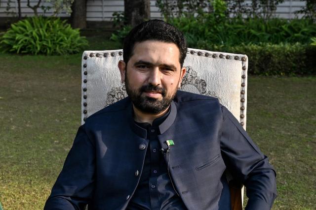 This photograph taken on November 25, 2025 shows Muhammad Sohail Afridi, chief minister of Khyber Pakhtunkhwa province and Pakistan Tehreek-e-Insaf (PTI) party member posing for a photograph at the Khyber Pakhtunkhwa (KP) House in Islamabad. (Photo by Aamir QURESHI / AFP)