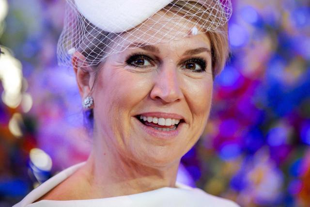 Dutch Queen Máxima reacts during the signing of a four-year partnership between the Princess Máxima Center for Pediatric Oncology and the International Atomic Energy Agency (IAEA) in Utrecht on December 18, 2025. (Photo by Robin van Lonkhuijsen / ANP / AFP) / Netherlands OUT