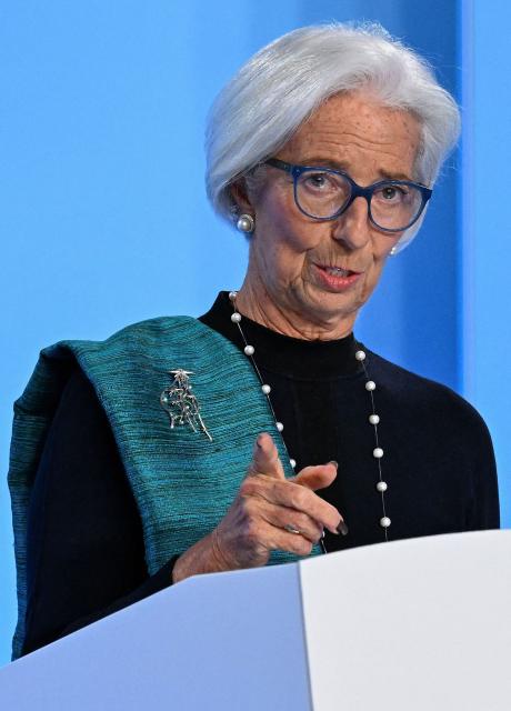 European Central Bank (ECB) President Christine Lagarde addresses a press conference on the Eurozone's monetary policy, at the central bank's headquarters in Frankfurt am Main, western Germany, on December 18, 2025. The European Central Bank held its key interest rate steady on December 18, 2025 for a fourth straight meeting and said it expected inflation to stabilise around its two-percent target "in the medium term". (Photo by Kirill KUDRYAVTSEV / AFP) / ALTERNATIVE CROP