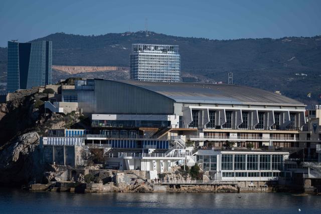 This photograph taken on December 18, 2025 shows the famous "Cercle des Nageurs de Marseille" (Marseille Swimming Center pool) in Marseille, southern France. (Photo by MIGUEL MEDINA / AFP)