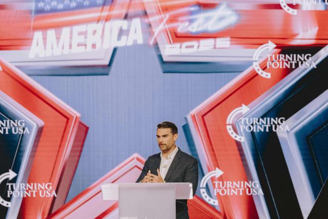 US conservative political commentator Ben Shapiro speaks during Turning Point's annual AmericaFest conference in remembrance of late right-wing political activist Charlie Kirk, in Phoenix, Arizona on December 18, 2025. (Photo by Olivier Touron / AFP)