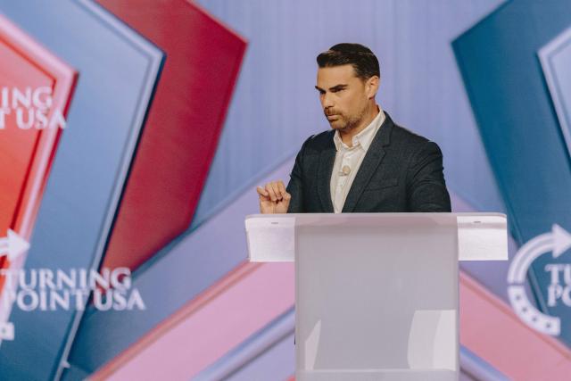 US conservative political commentator Ben Shapiro speaks during Turning Point's annual AmericaFest conference in remembrance of late right-wing political activist Charlie Kirk, in Phoenix, Arizona on December 18, 2025. (Photo by Olivier Touron / AFP)