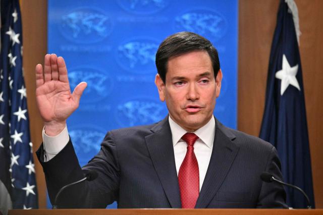 US Secretary of State Marco Rubio speaks during an end-of-year press conference in the State Department Press Briefing Room in Washington, DC, on December 19, 2025. (Photo by Mandel NGAN / AFP)