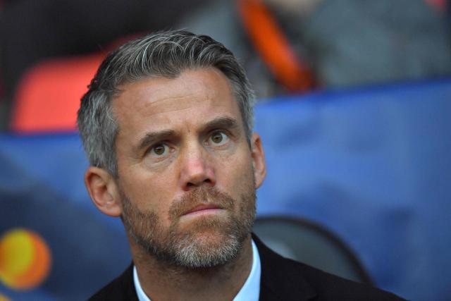 (FILES) Lorient's French headcoach Mickael Landreau looks on during the League Cup round of 16 football match Lorient vs Caen, on October 24, 2017 at the Moustoir stadium in Lorient, western France. Former Nantes and PSG goalkeeper Mickael Landreau is leaving his position as head of refereeing at the French Football Federation (FFF), where he had been working since 2024 as a consultant and spokesperson, the institution announced on December 19, 2025. (Photo by LOIC VENANCE / AFP)