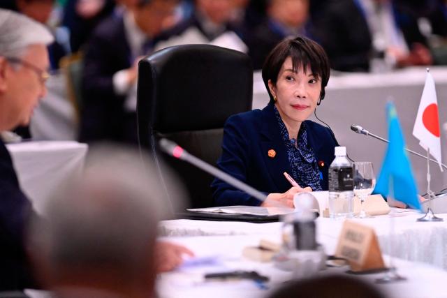 Japan’s Prime Minister Sanae Takaichi attends the leaders-level "Central Asia plus Japan" Dialogue (CA+JAD) Summit in Tokyo on December 20, 2025. (Photo by David MAREUIL / POOL / AFP)