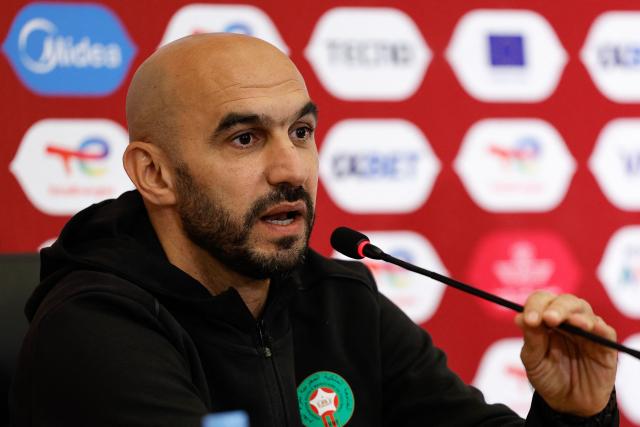 Morocco's head coach Walid Regragui attends a press conference at Prince Moulay Abdellah Stadium in Rabat, Morocco on December 20, 2025, ahead of the start of the Africa Cup of Nations (CAN) football tournament. Morooco take on Comoros in the opening game on December 21. (Photo by Abdel Majid BZIOUAT / AFP)