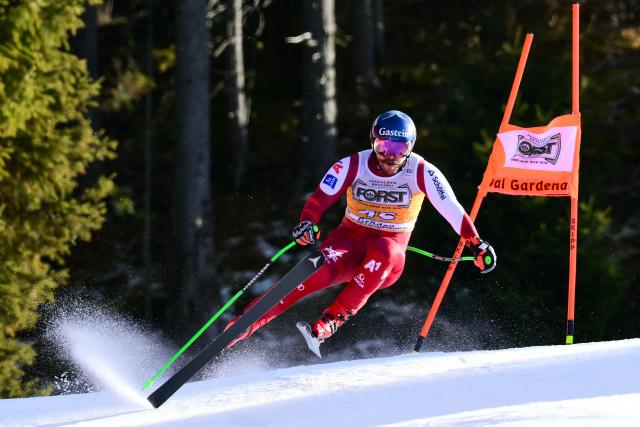 Austria's Stefan Rieser competes in the men's downhill race part of the FIS Alpine Ski World Cup 2025-2026, in Val Garderna, northern Italy, on December 20, 2025. (Photo by Stefano RELLANDINI / AFP)