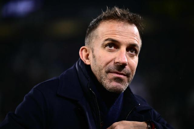 Juventus former player Alessandro Del Piero looks on ahead of the Italian Serie A football match between Juventus and AS Roma at the Allianz stadium in Turin, northern Italy, on December 20, 2025. (Photo by MARCO BERTORELLO / AFP)