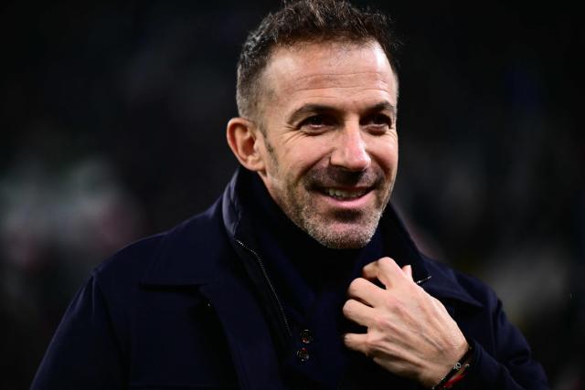 Juventus former player Alessandro Del Piero looks on ahead of the Italian Serie A football match between Juventus and AS Roma at the Allianz stadium in Turin, northern Italy, on December 20, 2025. (Photo by MARCO BERTORELLO / AFP)