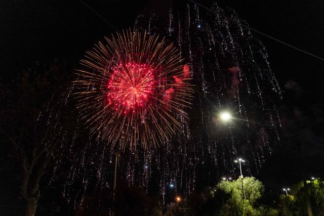 Fireworks illuminate the sky during the celebrations of Saint Lucy in Syracuse, Sicily, southern Italy, on December 20, 2025. Syracuse marked the feast of its patron saint with religious ceremonies, public gatherings and a fireworks display illuminating the historic waterfront. (Photo by Sameer Al-DOUMY / AFP)