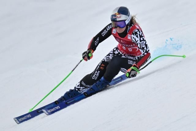 New Zealand's Alice Robinson competes in the women's Super G event during the FIS Alpine Ski World Cup 2025-2026, in Val d'Isere, southwestern France, on December 21, 2025. (Photo by Jeff PACHOUD / AFP)