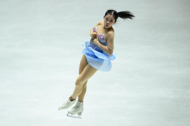 Japan's Ami Nakai competes in the women's free skating during Japan Figure Skating Championships in Tokyo on December 21, 2025. (Photo by Philip FONG / AFP)