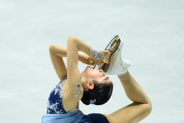 Japan's Mone Chiba competes in the women's free skating during Japan Figure Skating Championships in Tokyo on December 21, 2025. (Photo by Philip FONG / AFP)
