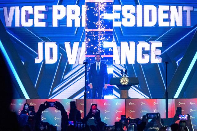 US Vice President JD Vance arrives at the Turning Point's annual AmericaFest conference, in remembrance of late right-wing political activist Charlie Kirk, in Phoenix, Arizona on December 21, 2025. Kirk was shot dead on a Utah college campus in September, sparking a wave of grief among conservatives, and threats of a clampdown on the "radical left" from President Donald Trump. (Photo by Olivier Touron / AFP)