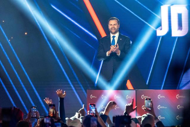 US Vice President JD Vance arrives at the Turning Point's annual AmericaFest conference, in remembrance of late right-wing political activist Charlie Kirk, in Phoenix, Arizona on December 21, 2025. Kirk was shot dead on a Utah college campus in September, sparking a wave of grief among conservatives, and threats of a clampdown on the "radical left" from President Donald Trump. (Photo by Olivier Touron / AFP)