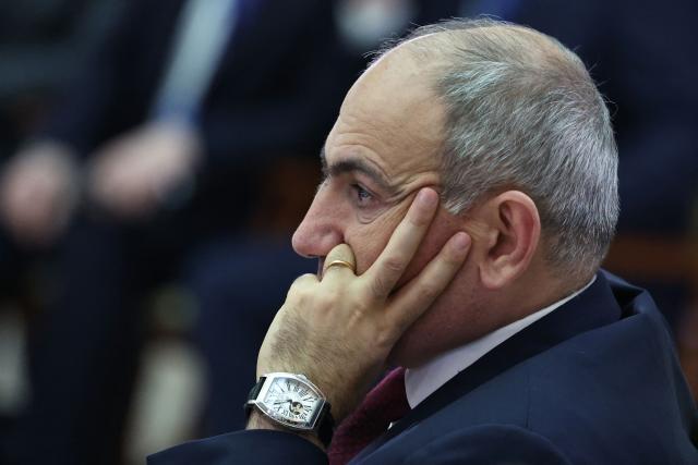 In this pool photograph distributed by Russian state agency Sputnik, Armenia's Prime Minister Nikol Pashinyan looks on as he attends the informal summit of Commonwealth of Independent States (CIS) leaders in Saint Petersburg on December 21, 2025. (Photo by Alexander KAZAKOV / POOL / AFP)