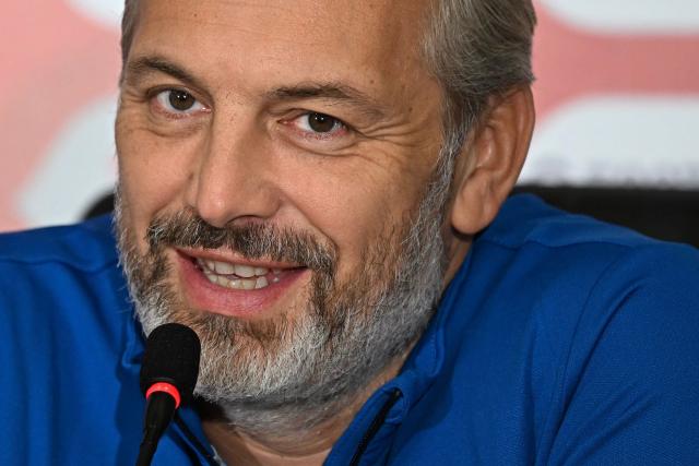 Democratic Republic Of Congo's coach Sebastien Desabre attends a press conference in Rabat, on December 22, 2025, ahead of the Group D match between Democratic Republic of Congo and Benin in the Africa Cup of Nations (CAN) football tournament. (Photo by Gabriel BOUYS / AFP)