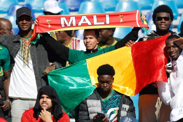 Malian's supporters cheer ahead of the Africa Cup of Nations (AFCON) Group A football match between Mali and Zambia at Mohammed V Stadium in Casablanca, Morocco on December 22, 2025. (Photo by Abdel Majid BZIOUAT / AFP)