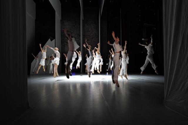 Dancers of the Monte-Carlo ballet take part in the rehearsal of the "Ma Bayadere" ballet show, a creation by French dancer and choreographer Jean-Christophe Maillot, in Monaco on December 22, 2015. The show will take place from December 27, 2025 until January 4, 2026 at the Grimaldi Forum in Monaco. (Photo by Valery HACHE / AFP)
