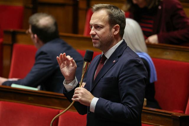 Droite Republicaine's MP Jean-Didier Berger speaks during a session of questions to the government at The National Assembly, France's lower house parliament, in Paris on December 23, 2025. (Photo by Thomas SAMSON / AFP)