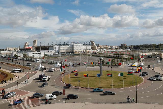 Outside view of the Fez Stadium in Fes prior the Africa Cup of Nations (CAN) Group C football match between Nigeria and Tanzania on December 23, 2025. (Photo by Abdel Majid BZIOUAT / AFP)