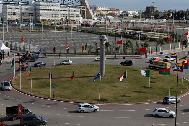 Outside view of the Fez Stadium in Fes prior the Africa Cup of Nations (CAN) Group C football match between Nigeria and Tanzania on December 23, 2025. (Photo by Abdel Majid BZIOUAT / AFP)