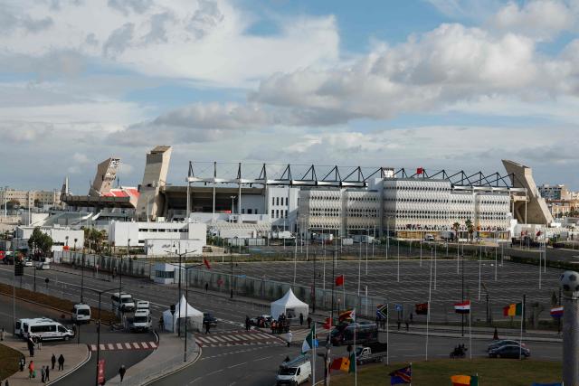 Outside view of the Fez Stadium in Fes prior the Africa Cup of Nations (CAN) Group C football match between Nigeria and Tanzania on December 23, 2025. (Photo by Abdel Majid BZIOUAT / AFP)