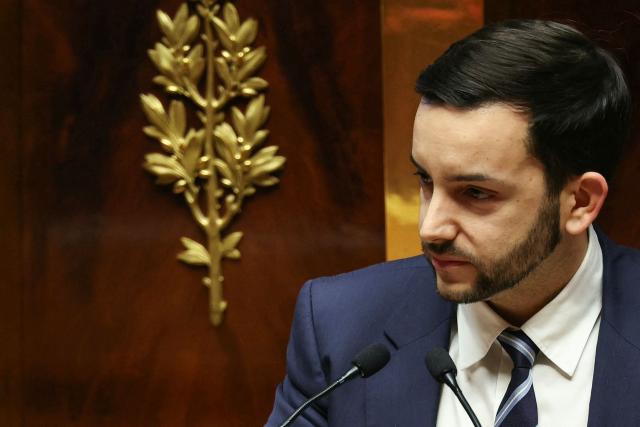 Rassemblement National's MP Jean-Philippe Tanguy speaks during a session of questions to the government dedicated to a "special bill" aimed at breaking the budget deadlock, following the failure of the parliamentary review of the state budget, at The National Assembly, France's lower house parliament, in Paris on December 23, 2025. (Photo by Thomas SAMSON / AFP)