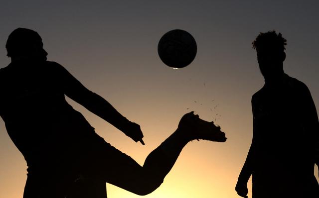 Gabon's players attend a training session at the Stadium in Taghzout, on December 23, 2025, on the eve of the 2025 Africa Cup of Nations (CAN) football match between Cameroon and Gabon. (Photo by FRANCK FIFE / AFP)