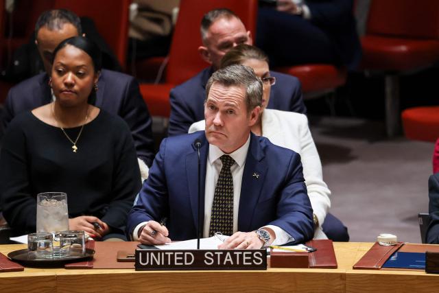 US Ambassador to the United Nations Mike Waltz listens during a United Nations Security Council meeting on US military actions against Venezuela, at United Nations headquarters on December 23, 2025 in New York. (Photo by ANGELA WEISS / AFP)