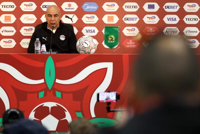 Egypt's head coach Hossam Hassan gives a press conference at the Agadir Grand Stadium on December 25, 2025, on the eve of the 2025 Africa Cup of Nations (CAN) football match between Egypt and South Africa. (Photo by FRANCK FIFE / AFP)
