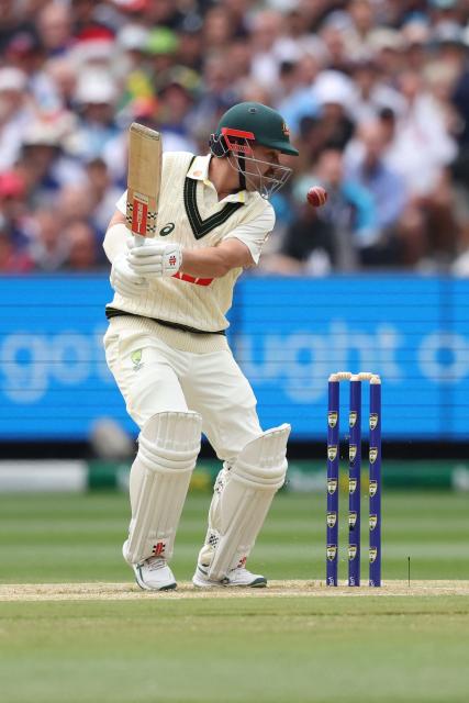 Australia's Travis Head bats during the first day of the fourth Ashes cricket Test match between Australia and England at the Melbourne Cricket Ground (MCG) in Melbourne, Australia on December 26, 2025. (Photo by Martin KEEP / AFP)