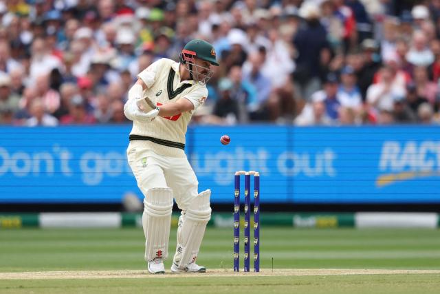 Australia's Travis Head bats during the first day of the fourth Ashes cricket Test match between Australia and England at the Melbourne Cricket Ground (MCG) in Melbourne, Australia on December 26, 2025. (Photo by Martin KEEP / AFP)