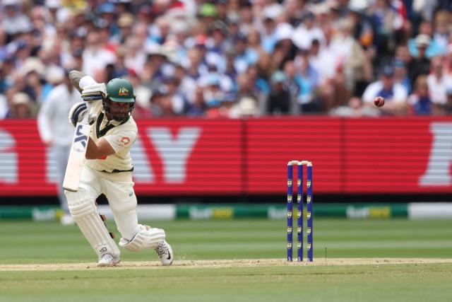 Australia's Jake Weatherald bats during the first day of the fourth Ashes cricket Test match between Australia and England at the Melbourne Cricket Ground (MCG) in Melbourne, Australia on December 26, 2025. (Photo by Martin KEEP / AFP)