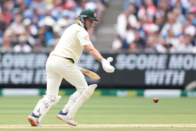 Australia's Marnus Labuschagne bats during the first day of the fourth Ashes cricket Test match between Australia and England at the Melbourne Cricket Ground (MCG) in Melbourne on December 26, 2025. (Photo by Martin KEEP / AFP)