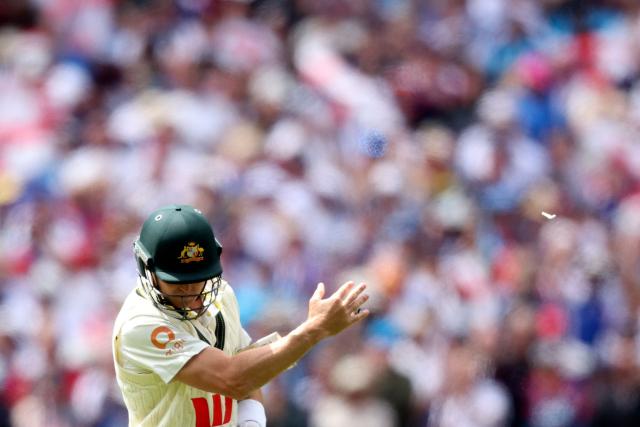 Australia's Marnus Labuschagne leaves the field after being dismissed during the first day of the fourth Ashes cricket Test match between Australia and England at the Melbourne Cricket Ground (MCG) in Melbourne on December 26, 2025. (Photo by Martin KEEP / AFP)