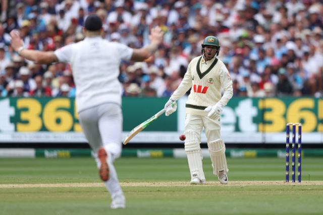 Australia's Usman Khawaja bats during the first day of the fourth Ashes cricket Test match between Australia and England at the Melbourne Cricket Ground (MCG) in Melbourne on December 26, 2025. (Photo by Martin KEEP / AFP)
