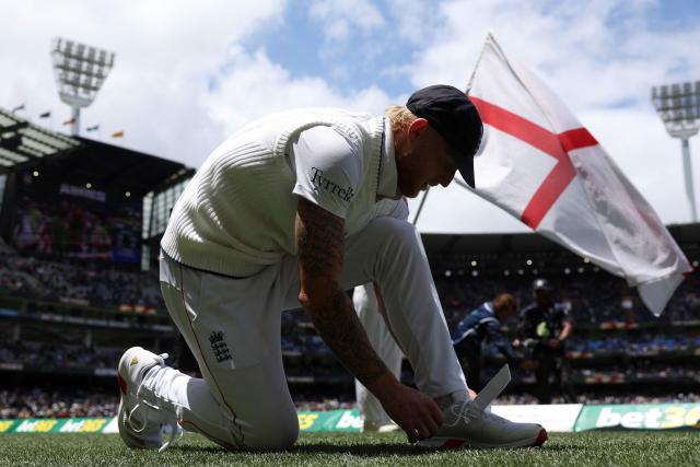 England's Ben Stokes prepares to take the field after lunch during the first day of the fourth Ashes cricket Test match between Australia and England at the Melbourne Cricket Ground (MCG) in Melbourne on December 26, 2025. (Photo by Martin KEEP / AFP)