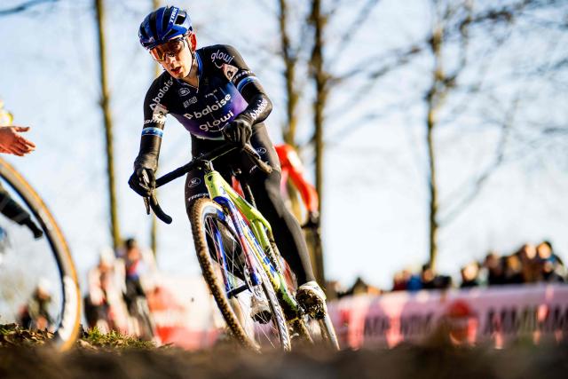 Dutch Lars Van Der Haar competes the men's elite race of the World Cup cyclocross cycling event, stage 7 (out of 12) of the UCI World Cup competition, in Gavere on December 26, 2025. (Photo by JASPER JACOBS / Belga / AFP) / Belgium OUT