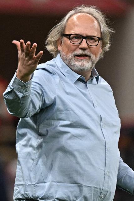 Mali's head coach Tom Saintfiet gestures during the Africa Cup of Nations (CAN) Group A football match between Morocco and Mali at Prince Moulay Abdellah Stadium in Rabat on December 26, 2025. (Photo by Gabriel BOUYS / AFP)