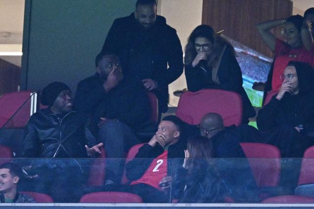 French association footballer Kylian Mbappe reacts after the Africa Cup of Nations (CAN) Group A football match between Morocco and Mali at Prince Moulay Abdellah Stadium in Rabat on December 26, 2025. (Photo by Gabriel BOUYS / AFP)