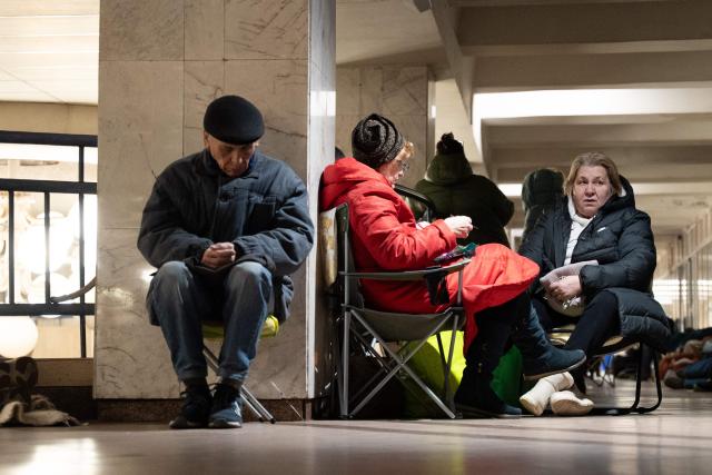 EDITORS NOTE: Graphic content / People take shelter at a metro station during Russian air attacks in Kyiv on December 27, 2025, amid the Russian invasion of Ukraine. Several powerful explosions rocked Kyiv on Saturday as authorities warned that the Ukrainian capital was under threat of missile attack.
"Explosions in the capital. Air defense forces are operating. Stay in shelters!" Kyiv's mayor Vitali Klitschko said on Telegram. (Photo by Serhii Okunev / AFP)