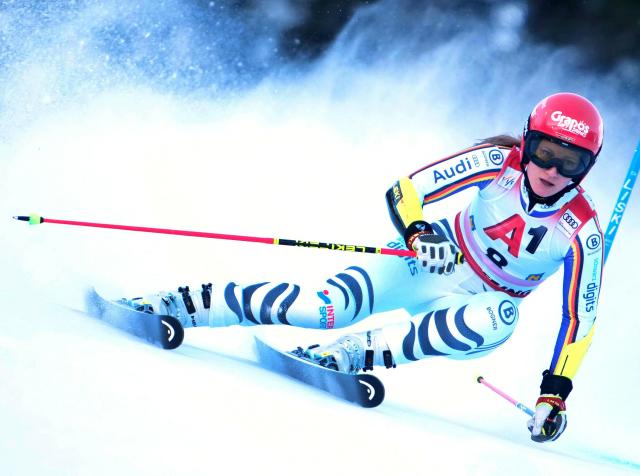 Germany's Lena Durr competes during the women's giant slalom event of the FIS Alpine Ski World Cup in Semmering, Austria on December 27, 2025. (Photo by GEORG HOCHMUTH / APA / AFP) / Austria OUT