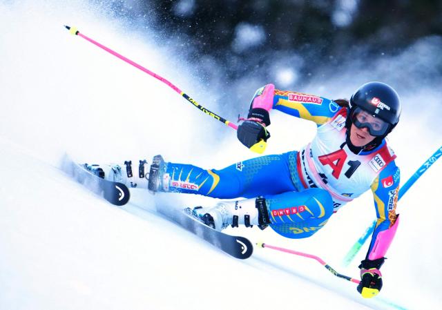 Sweden's Sara Hector competes during the women's giant slalom event of the FIS Alpine Ski World Cup in Semmering, Austria on December 27, 2025. (Photo by GEORG HOCHMUTH / APA / AFP) / Austria OUT