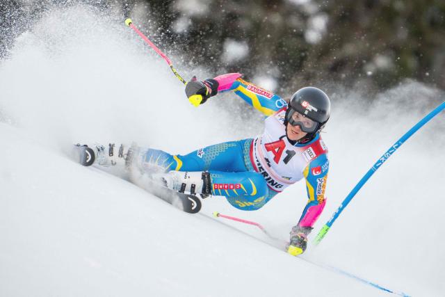 Sweden's Sara Hector competes during the women's giant slalom event of the FIS Alpine Ski World Cup in Semmering, Austria on December 27, 2025. (Photo by GEORG HOCHMUTH / APA / AFP) / Austria OUT