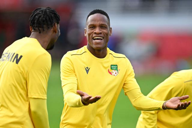 Benin's midfielder #22 Romaric Amoussou warms up prior the Africa Cup of Nations (CAN) Group D football match between Benin and Botswana at Rabat Olympic Stadium in Rabat on December 27, 2025. (Photo by Paul ELLIS / AFP)