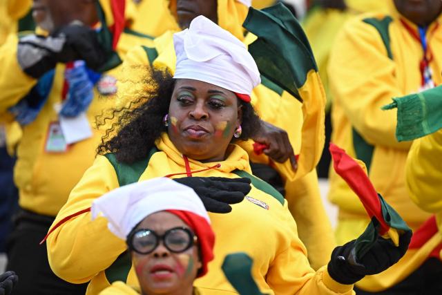 Benin supporters cheer prior the Africa Cup of Nations (CAN) Group D football match between Benin and Botswana at Rabat Olympic Stadium in Rabat on December 27, 2025. (Photo by Paul ELLIS / AFP)