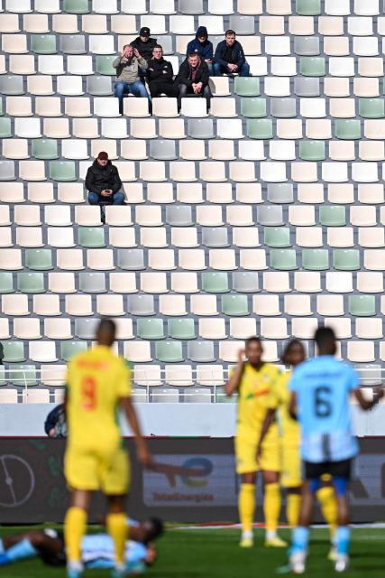 Supporters attend the Africa Cup of Nations (CAN) Group D football match between Benin and Botswana at Rabat Olympic Stadium in Rabat on December 27, 2025. (Photo by Paul ELLIS / AFP)
