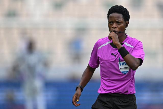 Uganda referee Shamirah Nabadda attends the Africa Cup of Nations (CAN) Group D football match between Benin and Botswana at Rabat Olympic Stadium in Rabat on December 27, 2025. (Photo by Paul ELLIS / AFP)