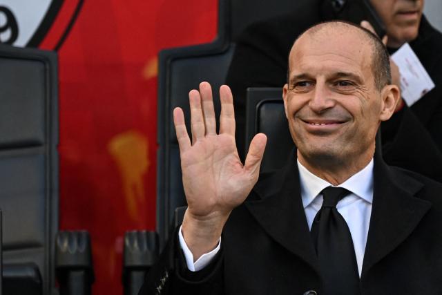 AC Milan's Italian coach Massimiliano Allegri gestures ahead of the Italian Serie A football match between AC Milan and Hellas Verona at the San Siro stadium in Milan, northern Italy, on December 28, 2025. (Photo by Piero CRUCIATTI / AFP)